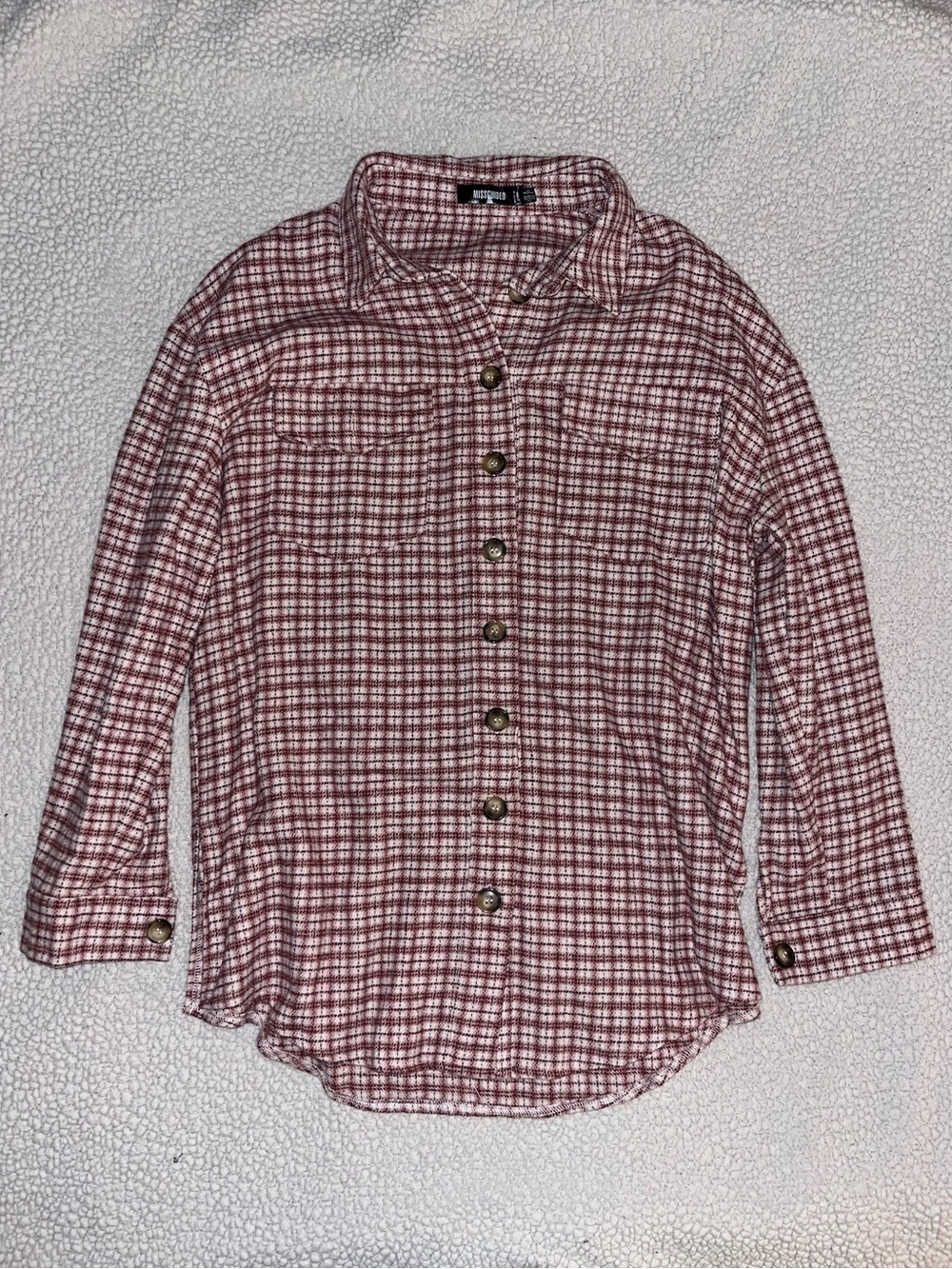 Missguided Pink Check Extreme Oversized Shacket flannel
